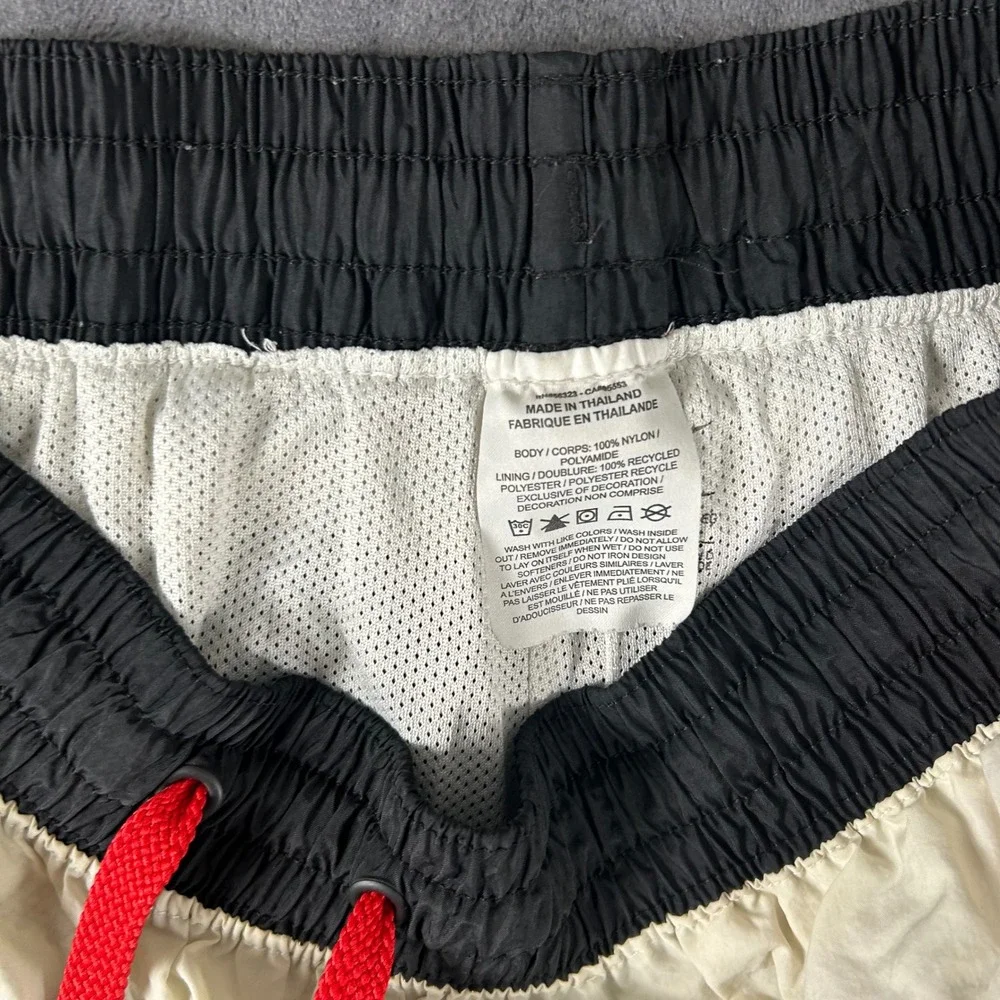 Nike Nylon Colorblock Shorts Mens XL Black Red Big Logo Mesh Lined Athletic